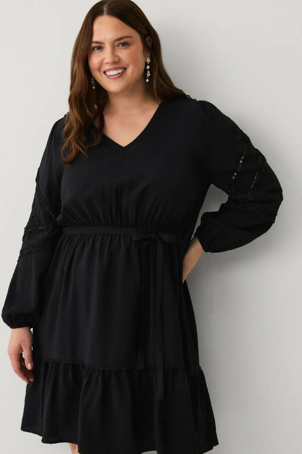 Ellos Plus collection Kjole med blondedetaljer