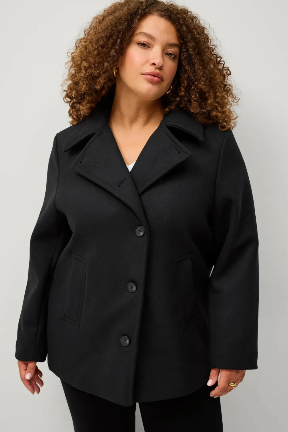 Ellos Plus collection Kort frakke i uldmiks