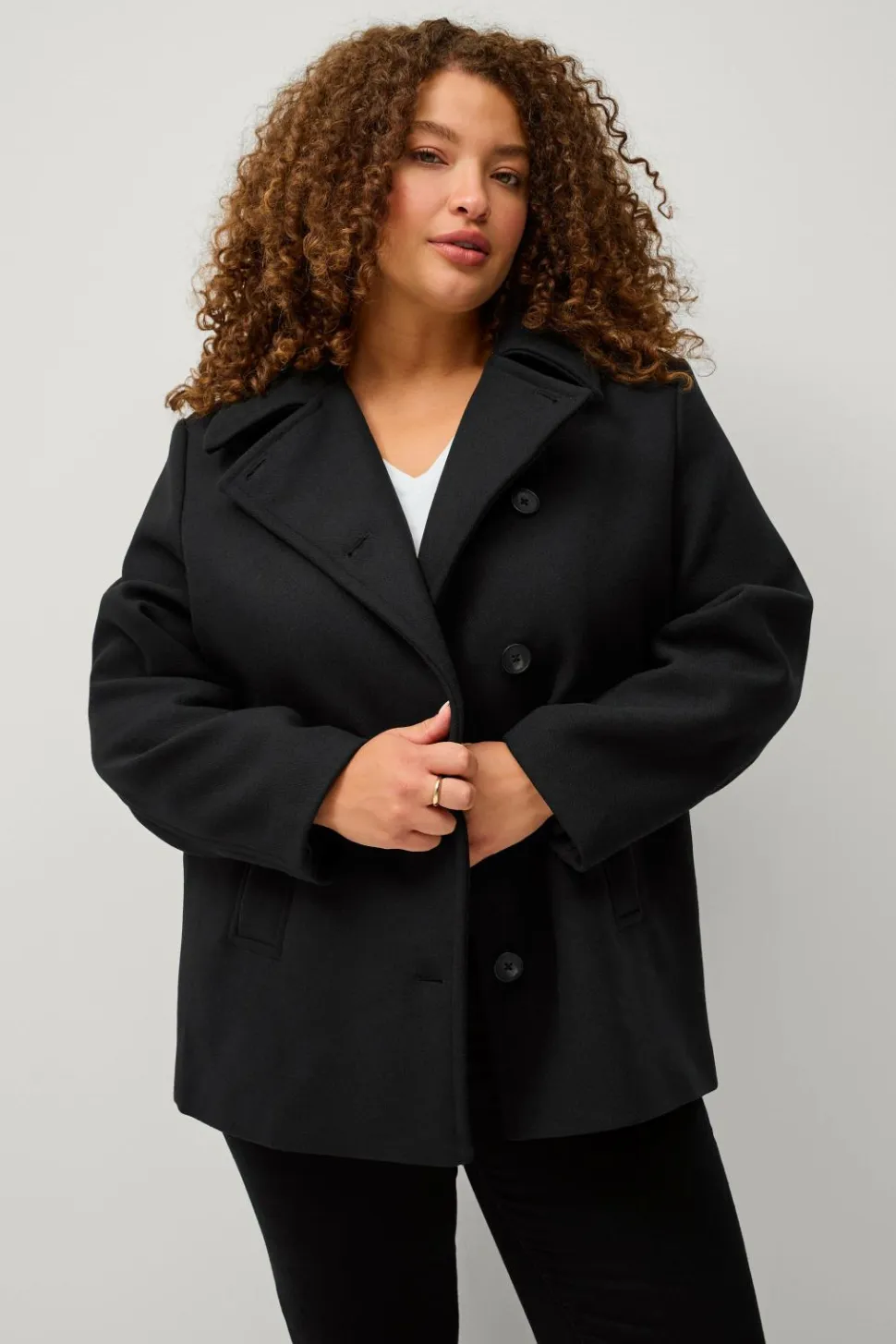 Ellos Plus collection Kort frakke i uldmiks