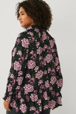 Ellos Plus collection Chiffonbluse med flæser