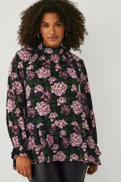 Ellos Plus collection Chiffonbluse med flæser