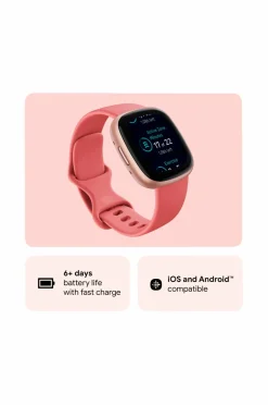 Fitbit Versa 4, Pink Sand/Copper Rose