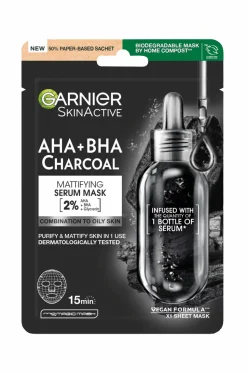Garnier Skinactive Pure Charcoal Black Pore-Tightening + Hydrating Sheet Mask For Oily Skin