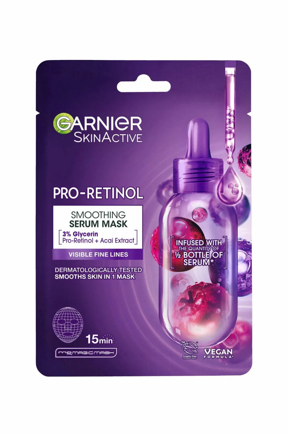 Garnier Skinactive Pro-Retinol Smoothing Serum Sheet Mask For All Skin Types