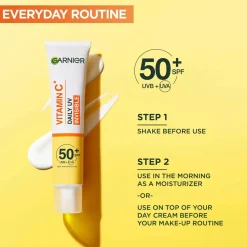 Garnier Vitamin C* Glow-Boosting Daily UV Fluid SPF50+ For Dull Skin Invisible 40 Ml