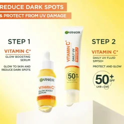 Garnier Vitamin C* Glow-Boosting Daily UV Fluid SPF50+ For Dull Skin Invisible 40 Ml
