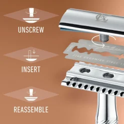 Gillette Dobbeltkantet sikkerhedshøvl + 5 barberblade