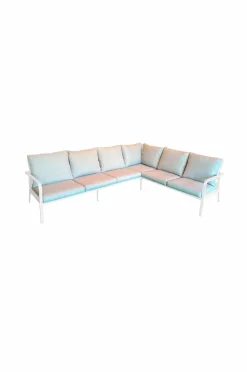 Hillerstorp Sofa Hånger Corner Hvidt stel Hynder grå-beige