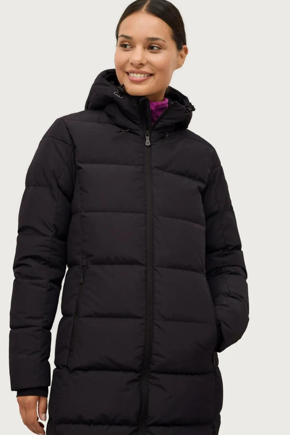 Áhkká Dunfrakke med hætte