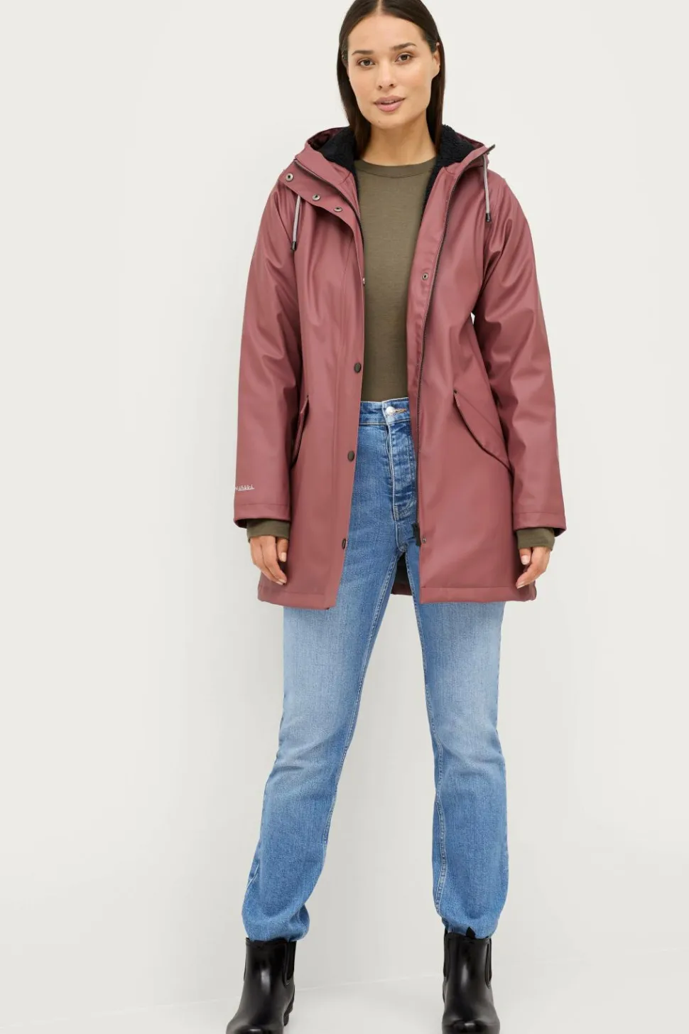 Áhkká Regnparkacoat med plysfor