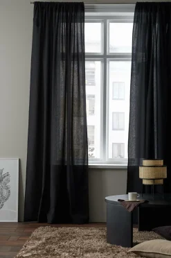 &Home Gardin med løbegang i halvpanama 2-pak