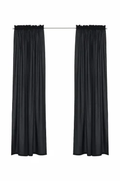 &Home Gardin med løbegang i halvpanama 2-pak