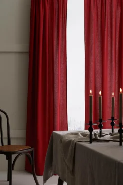 &Home Gardin med løbegang i halvpanama 2-pak