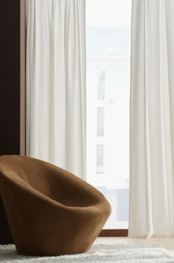 &Home Gardin med løbegang i halvpanama 2-pak