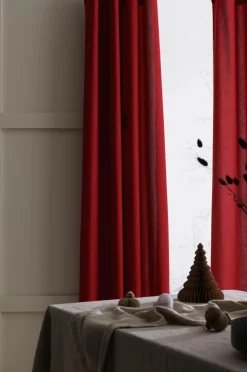 &Home Gardin med ringe i halvpanama 2-pak