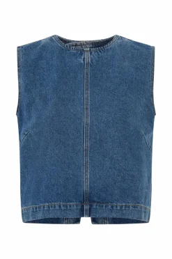 IVY Copenhagen Denimvest Ivy-Heaven Cross Back Top Wash Jaca