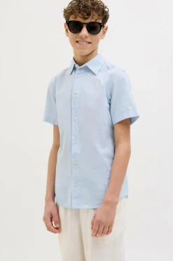 Jack & Jones Junior Skjorte jjBreeze Linen Blend Shirt SS SN Jnr