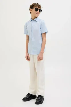 Jack & Jones Junior Skjorte jjBreeze Linen Blend Shirt SS SN Jnr