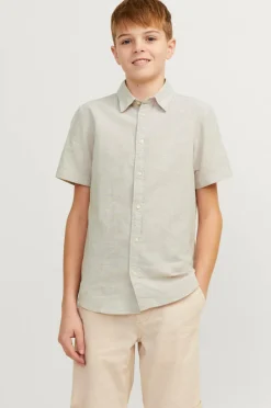 Jack & Jones Junior Skjorte jjeLinen Blend Shirt SS SN Jnr