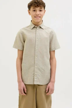 Jack & Jones Junior Skjorte jjBreeze Linen Blend Shirt SS SN Jnr