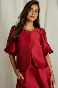 Joelle Bolero-bluse i satin