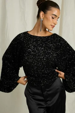 Joelle Paillet top med brede ærmer