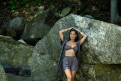 KAANDA Beach life Badebukser Golden nougat lurex shorts