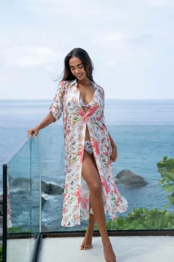 KAANDA Beach life Strandkjole Butterfly shirt dress resort collection