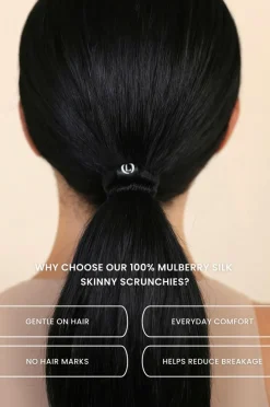 Lenoites Mulberry Silk Skinny Scrunchies