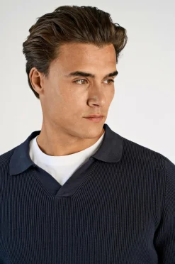 Lindbergh Pullover Rib Knitted L/S V-neck Polo