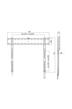 LogiLink Vægbeslag TV 43-80