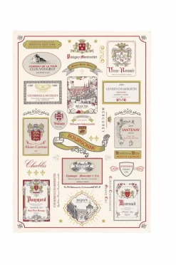 Maison Vivaraise Køkkenhåndklæde Etiquettes Bourgogne 48x72