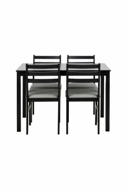 NORDFORM Alicante rektangulært spisebordssæt med bord og 4 stole, 110x70x74,5 cm