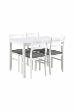 NORDFORM Alicante rektangulært spisebordssæt med bord og 4 stole, 110x70x74,5 cm