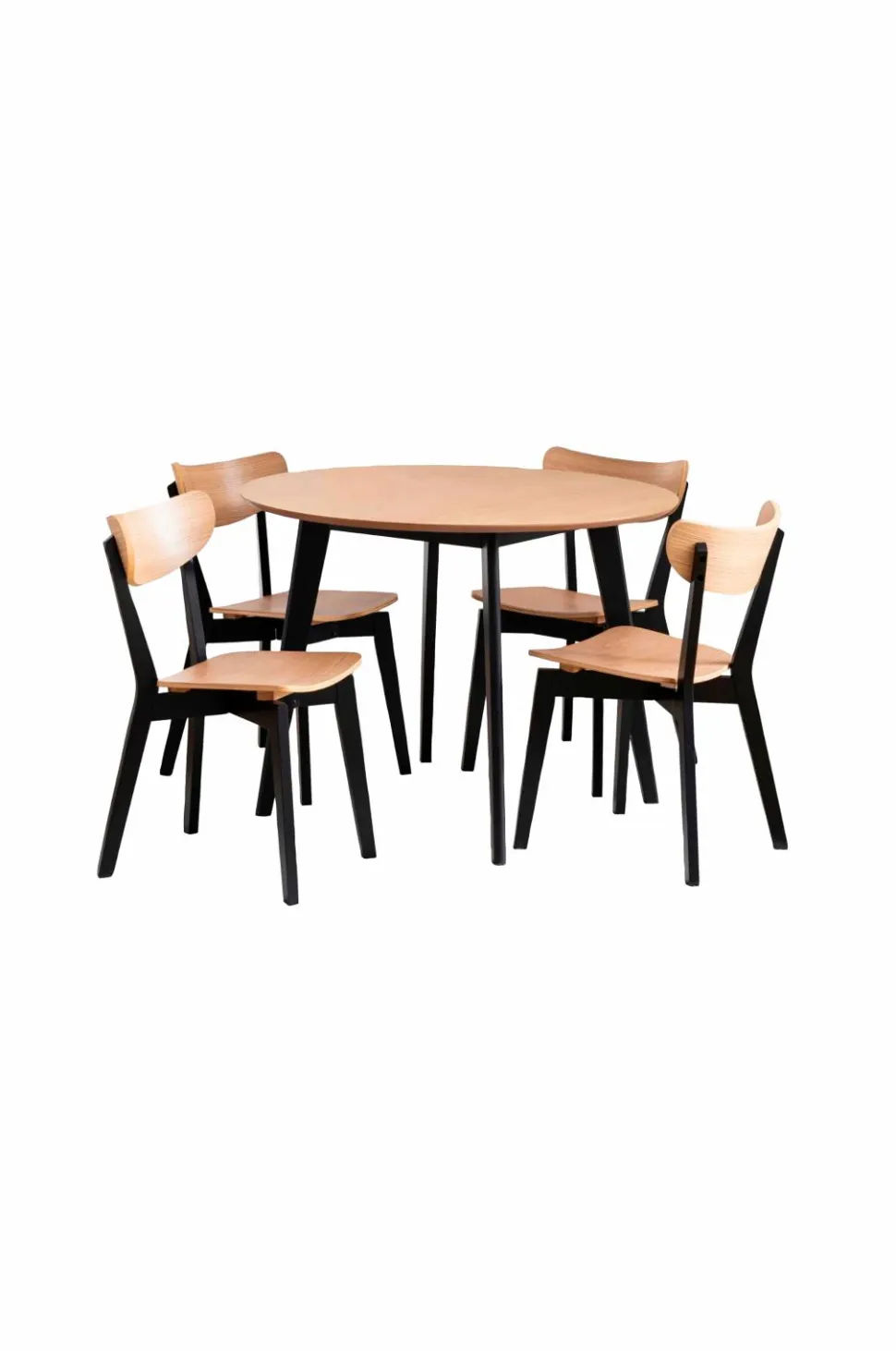 NORDFORM Roxby spisebordssæt med bord og 4 stole, 105x105x76 cm