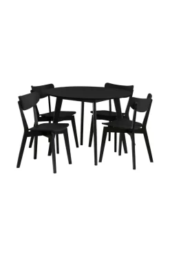 NORDFORM Roxby spisebordssæt med bord og 4 stole, 105x105x76 cm