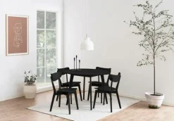 NORDFORM Roxby spisebordssæt med bord og 4 stole, 105x105x76 cm