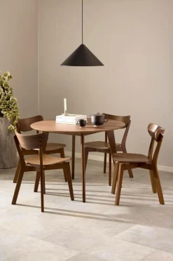 NORDFORM Roxby spisebordssæt med bord og 4 stole, 105x105x76 cm