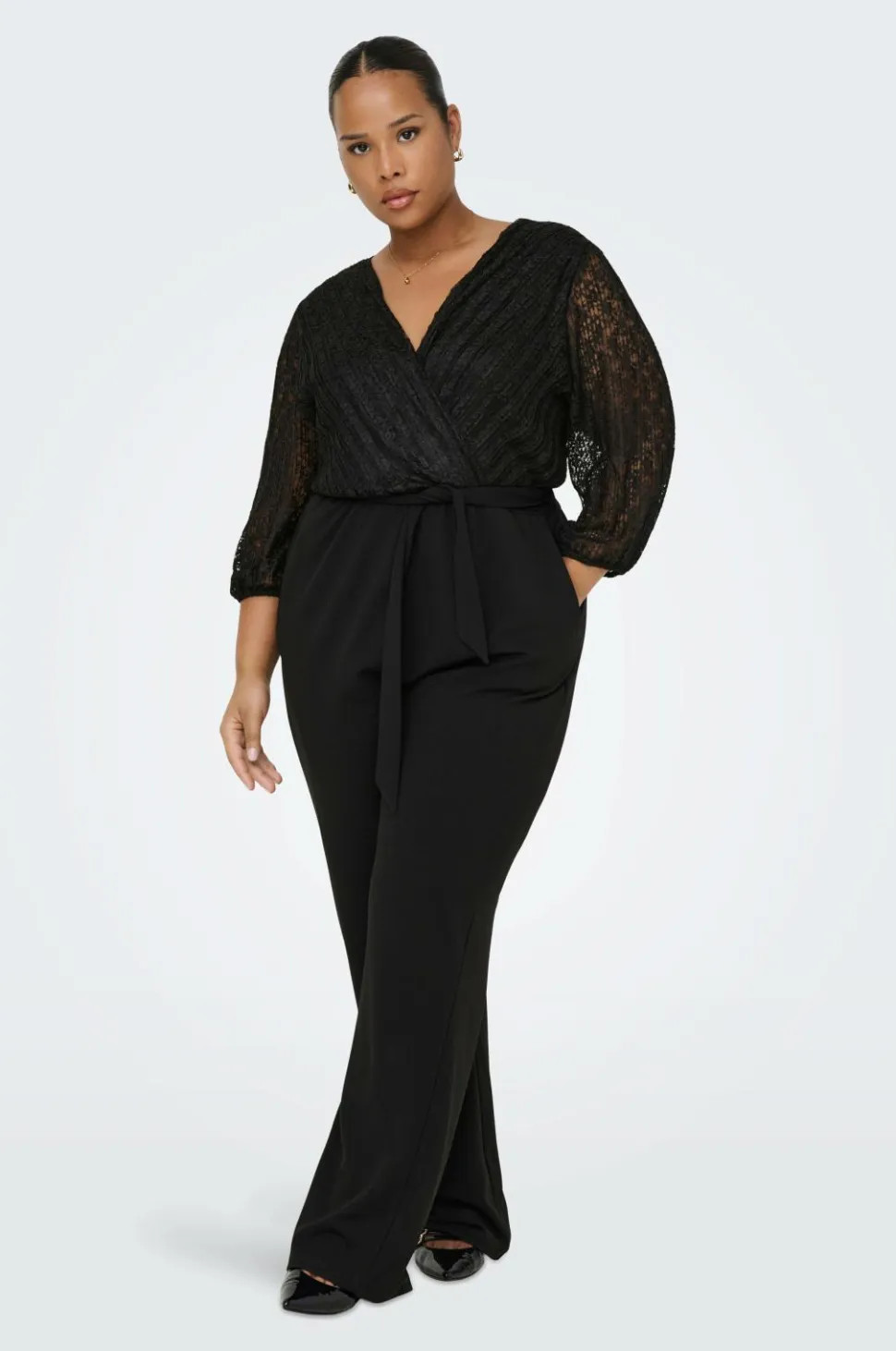 Only Carmakoma Buksekjole carBetsy 3/4 Wrap V-neck Jumpsuit