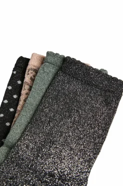 pieces Strømper PCsebby Glitter Long 4-pack