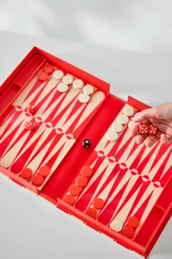 PRINTWORKS Klassisk - Backgammon-kunsten, rød/cremefarvet