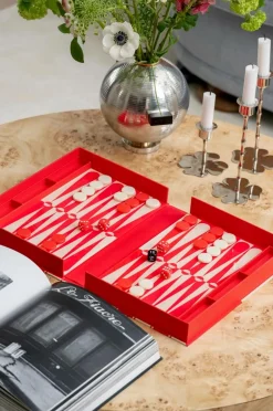 PRINTWORKS Klassisk - Backgammon-kunsten, rød/cremefarvet