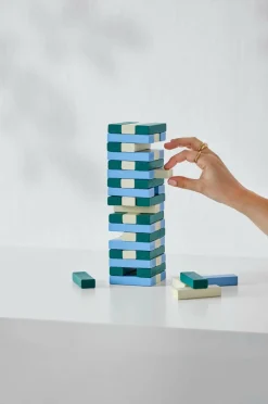 PRINTWORKS Spil - Tumbling Towers, grøn/blå