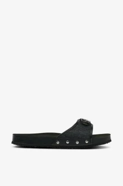 Scholl Iconic Sandaler SL Pescura Flat Cork Canvas Black