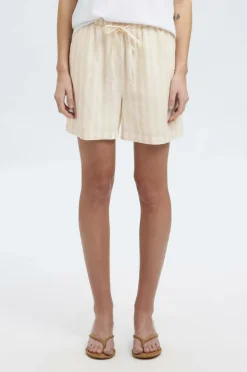 Selected FEMME Hørshorts slfLuisa MW Linen Blend Striped