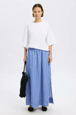 Selected FEMME Maxi nederdel Slffia HW Striped Ankle Slit Skirt