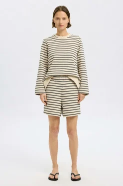 Selected FEMME Shorts slfElise HW Striped Shorts