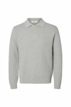 Selected HOMME Trøje slhDane LS Knit Struc Half Zip Polo
