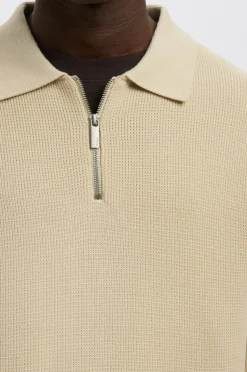 Selected HOMME Trøje slhDane LS Knit Struc Half Zip Polo