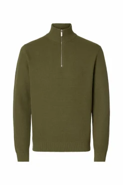 Selected HOMME Trøje slhDane LS Knit Structure Half Zip